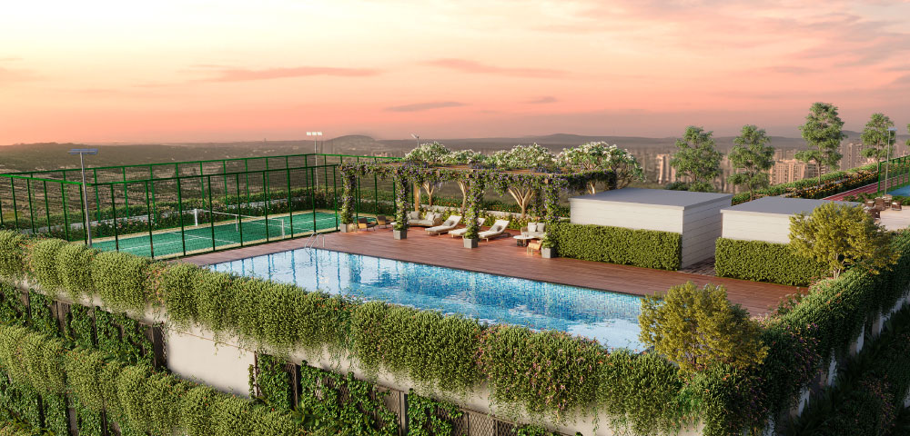 Lodha Altero Wakad 50m Heated Rooftop Infinity Sky Pool on 37th Floor
